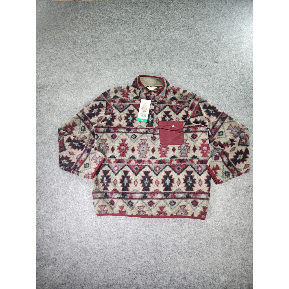 Weatherproof 1/4‎ Button Pullover Womens XL Aztec Western Mock Neck Fleece